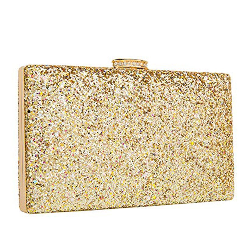 CARIEDO Women's Sparkling Clutch Purse Glitter Evening Bags Bling Handbag for Dance Wedding Party Prom Bride (Gold) - Image 2